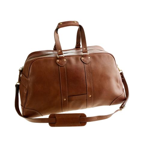 men's brown leather weekender bag